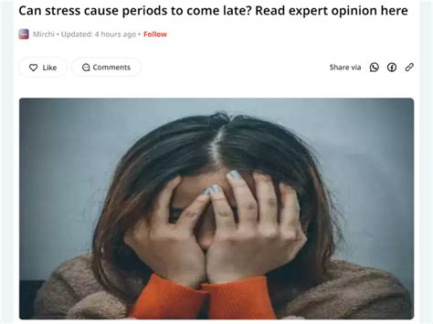 Can stress cause periods to come late? Read expert opinion here ...