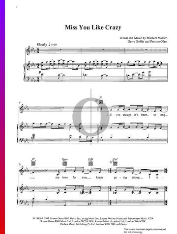 Miss You Like Crazy (Natalie Cole) Piano Sheet Music - OKTAV