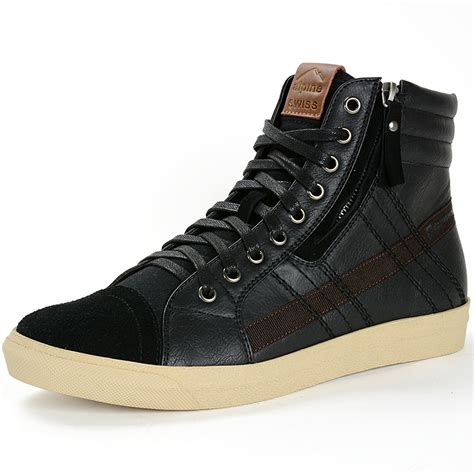 Alpine Swiss Reto Mens High Top Sneakers Lace Up & Zip Ankle Boots ...