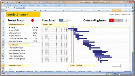 How to Project Dashboard Excel Template - YouTube