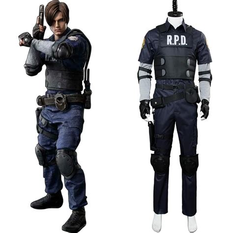 Video Game Resident Evil 2 Remake Re Leon Scott Kennedy Outfit Cosplay ...