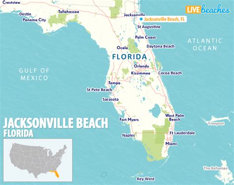 Map of Jacksonville Beach, Florida - Live Beaches