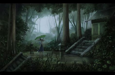 Dark Anime Forest Background