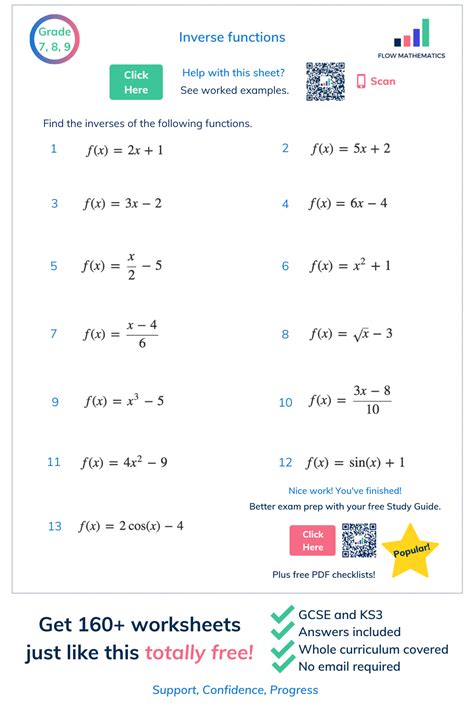 Inverse Function Worksheet Pdf – Function Worksheets