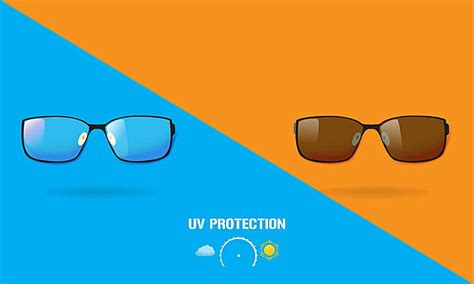 Illustration Of Glasses With Photochromic Lenses Changing Color Based ...