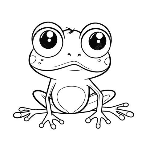 Frog Coloring Page Drawing Cartoon Frog Outline Sketch Vector, Frog ...