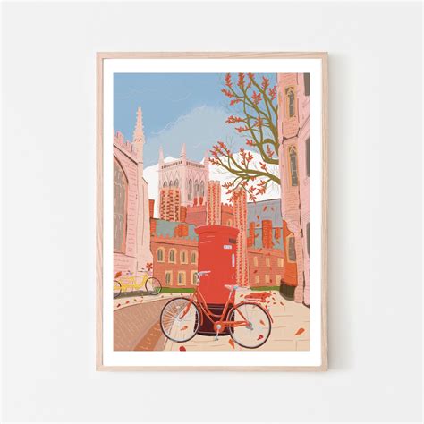 “St. John's Street, Cambridge" Art Print – Cambridge Purple