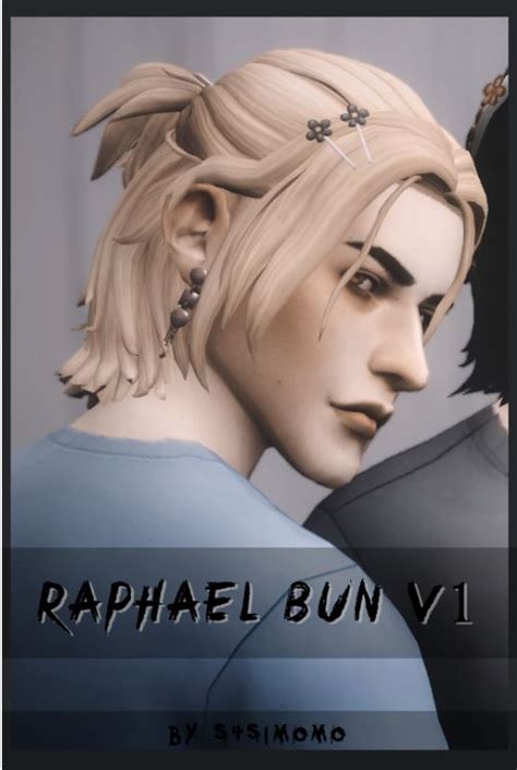 //2000 Followers Gift ½ - Raphael Bun V1 | Sims 4 hair male, Sims 4 ...