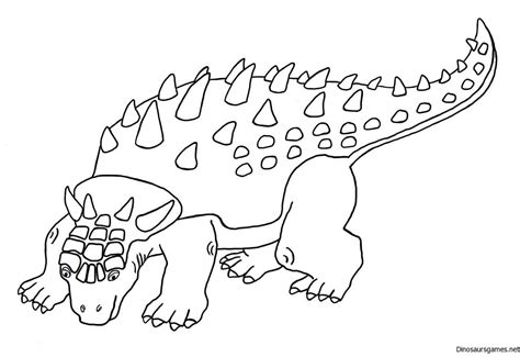 ANKYLOSAURUS DINO COLORING PAGE | Libro de dinosaurios para colorear ...