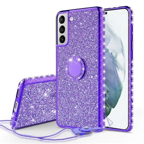 Samsung Galaxy S21 Plus/S21+Case Glitter Phone Ring Kickstand Girls ...