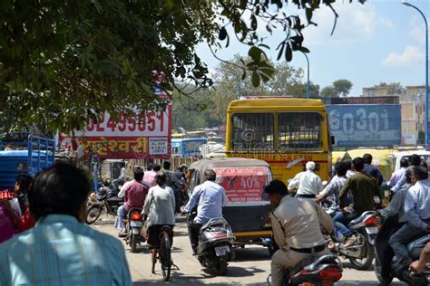 Traffic Jam in Indian City editorial stock photo. Image of wheelers ...