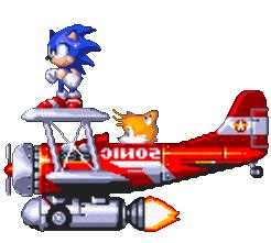 Sonic and Tails Flying on Tornado Biplane Doodle - Custom Doodle for Google