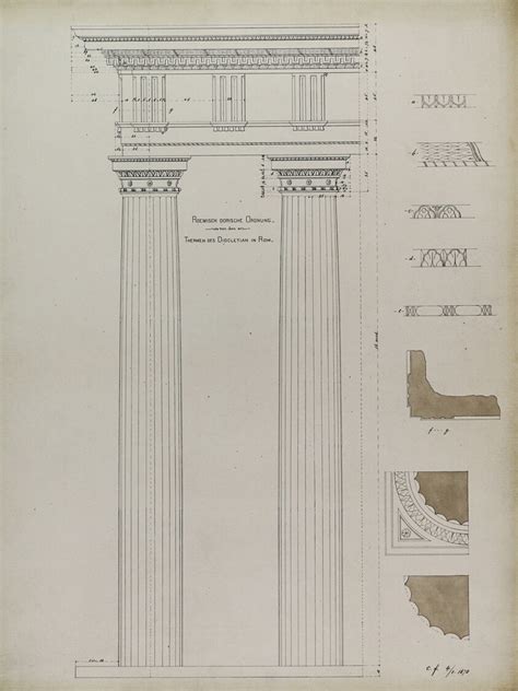 Orders of Architecture, Roman Doric Order from Baths of Diocletian ...