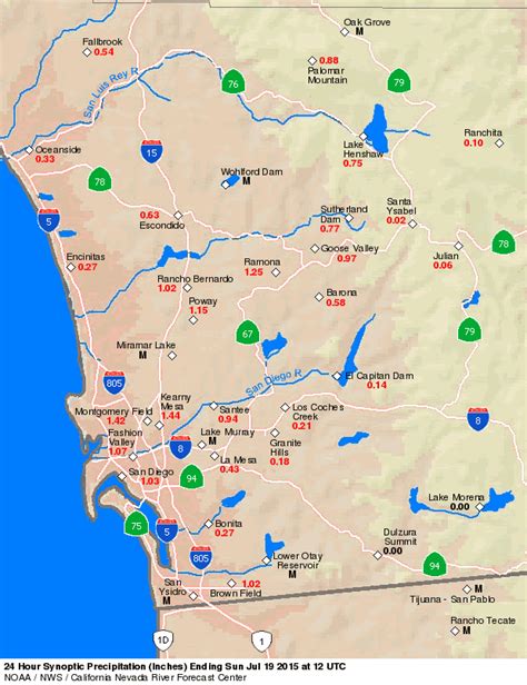 San Diego Weather Center : SAN DIEGO RAIN TOTALS: 7-19-2015 TO 7-20-2015