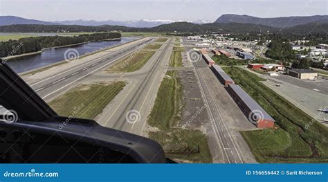 Aerial View Of The Juneau Alaska Airport Runways And Seaplane Inlet ...