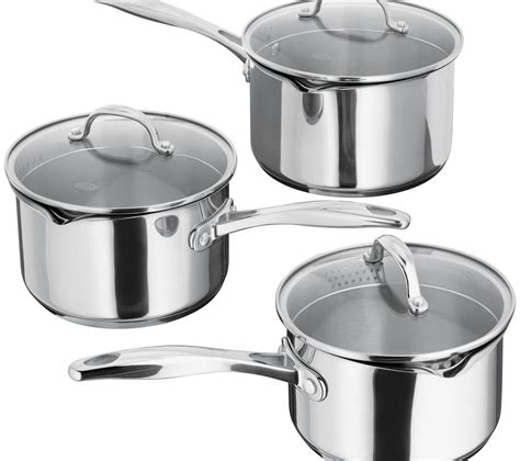 Buy STELLAR S7A1D 7000 3-piece Saucepan Set - Stainless Steel | Free ...