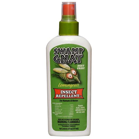 Swamp Gnat Lemongrass Deet Free Mosquito and Insect Repellent, 6 Ounce ...