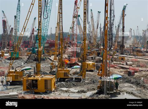 Cranes on a construction site Stock Photo - Alamy