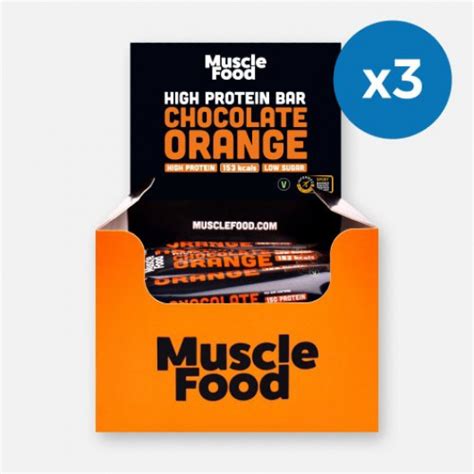 3 x Musclefood Chocolate Orange High Protein Bar 12 x 45g | musclefood