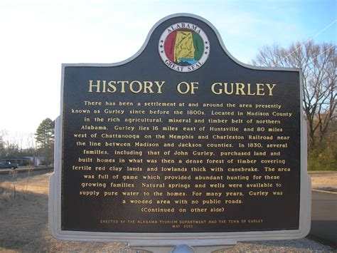 Gurley Historic Marker | Gurley, Alabama Placed in 2010 as p… | Flickr