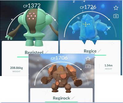 Pokémon Go shiny Regice/ shiny regirock/ shiny registeel ~reliable ...