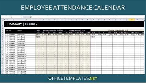 Employee Attendance Tracker Spreadsheet » OFFICETEMPLATES.NET