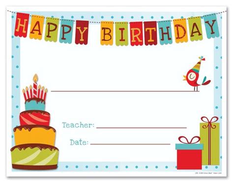 Birthday Certificate Templates Free Printable