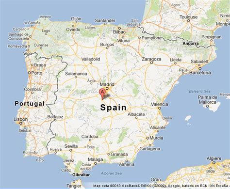 Toledo on Map of Spain