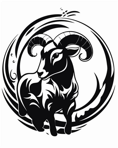 Black and White Ram Logo 23290969 Vector Art at Vecteezy