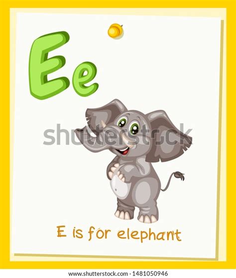 Cartoon Illustrated Alphabet Flashcard Preschool Educational Stock ...