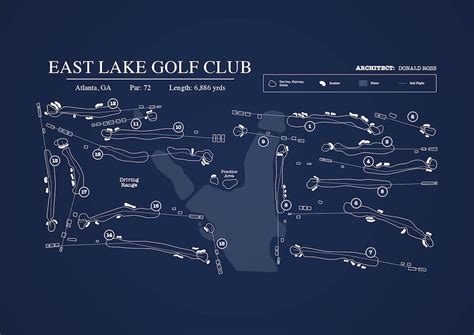 East Lake Golf Club Course Map Digital Download - Etsy