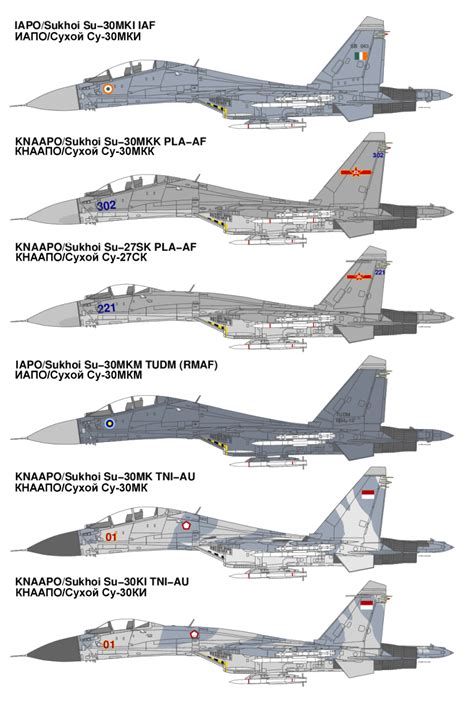 Sukhoi T-50/I-21/Article 701 PAK-FA and Su-27/30/33/35/37 Flanker