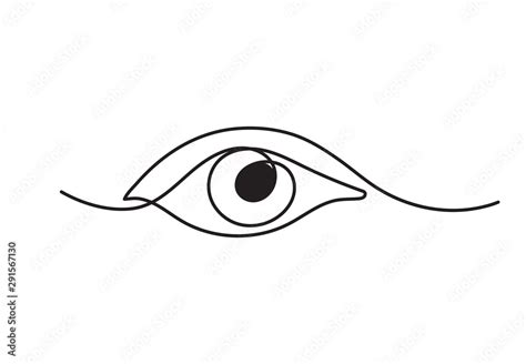 Single continuous one line art female watch eye. Stock Vector | Adobe Stock