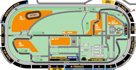 Maps of the Indy Motor Speedway - Grandstand Maps