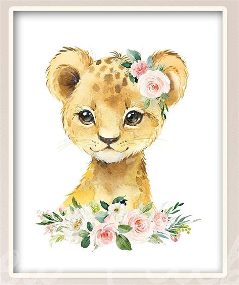 Set of 6 Safari Animal Nursery Prints / Printable Blush Safari Zoo ...