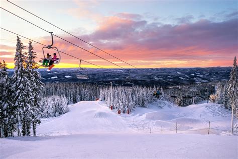 Tryvann ski resort with skiers taking the lift, Oslo Norway – Svarstad ...