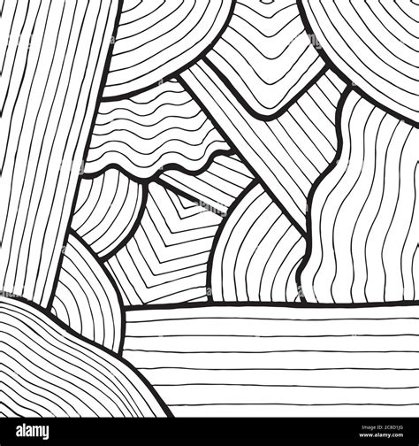 Doodle waves and stripes - ornament for adult coloring book. Vector ...