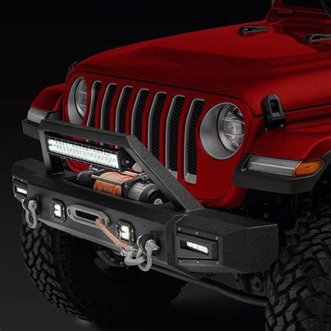 Front Bumper with 20 in. LED Light Bar for 18-19 Jeep Wrangler JL ...