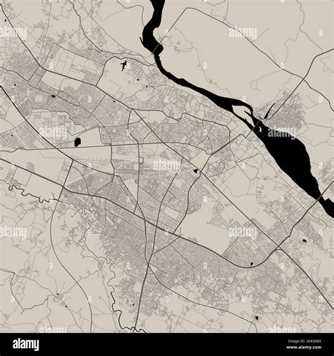 Vector map of Kanpur, India. Urban city road map poster illustration ...