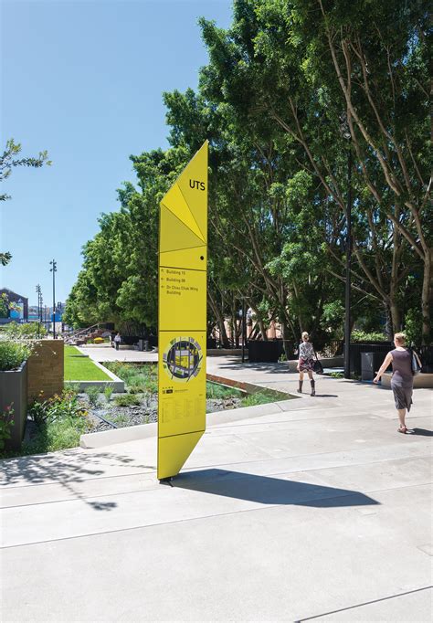 The project’s feature element is a series of 4.5m bright yellow totems ...