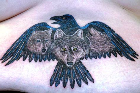 Wolf and Raven Tattoo | Spirit animal tattoo, Cat tattoo, Raven tattoo