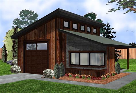 Plan 62574DJ: Modern 2-Car Garage with Shop and Covered Patio | Modern ...