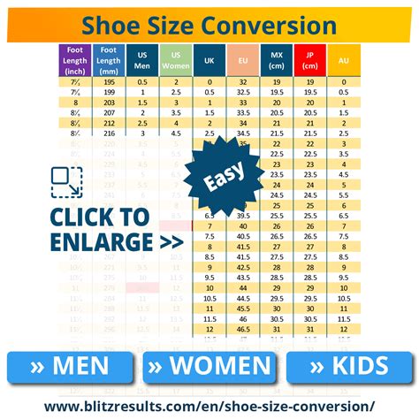 Easy Shoe Size Conversion Charts » US | UK (2023)