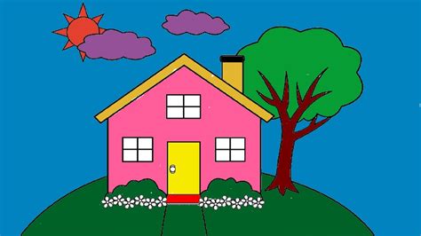 Beautiful Simple House Drawing Images With Colour