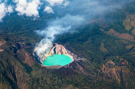 Ijen Crater 101: How to See the Rare ‘Blue Fire’ | Aerial photo, East ...