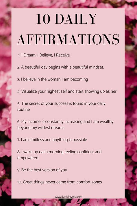 10 Positive Daily Affirmations - Create the life you dream of | Daily ...