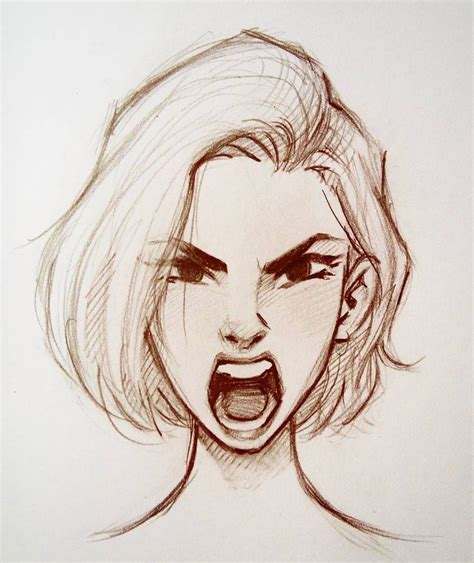 Angry expression | Drawing sketches, Sketches, Art drawings sketches