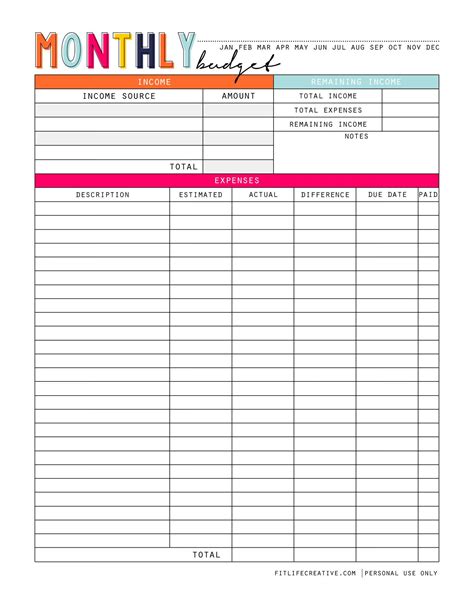 Weekly Budget Worksheet Pdf — db-excel.com