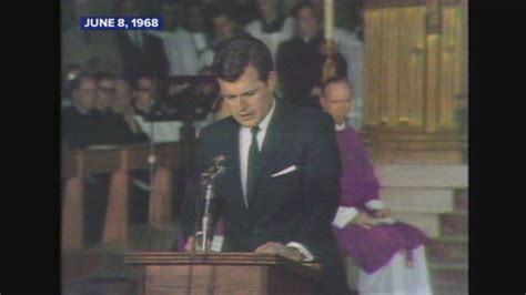 June 8, 1968: Ted Kennedy gives eulogy at brother Robert F. Kennedy's ...