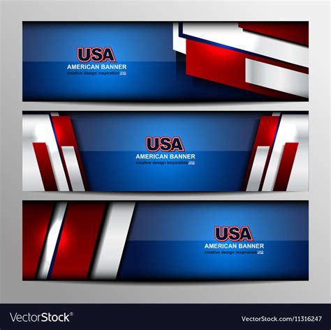 Usa color banner design Royalty Free Vector Image